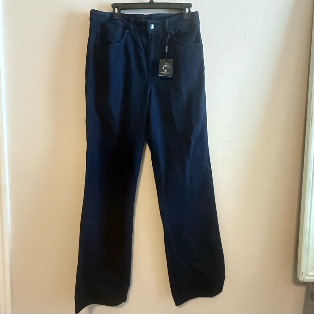 NWT Massimo Dutti Womens Flared Jeans Wide Leg Blue Denim Dark Wash